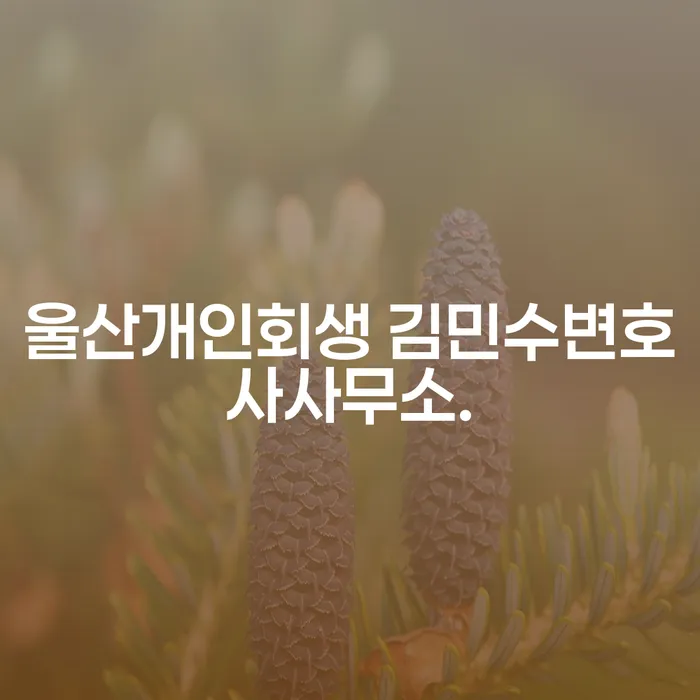 울산 개인회생을 고민하는 당신, 김민수 변호사 사무소에서 답을 찾으세요?